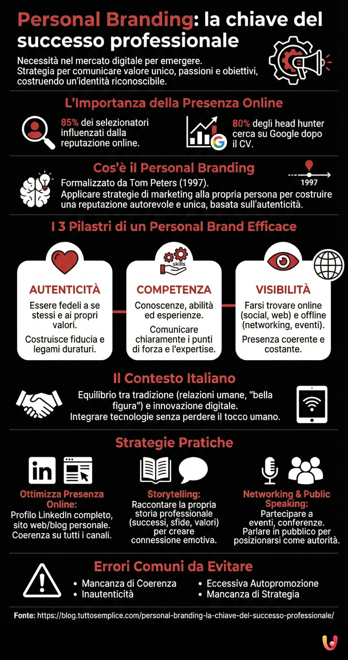 Personal Branding: la chiave del successo professionale - Infografica riassuntiva