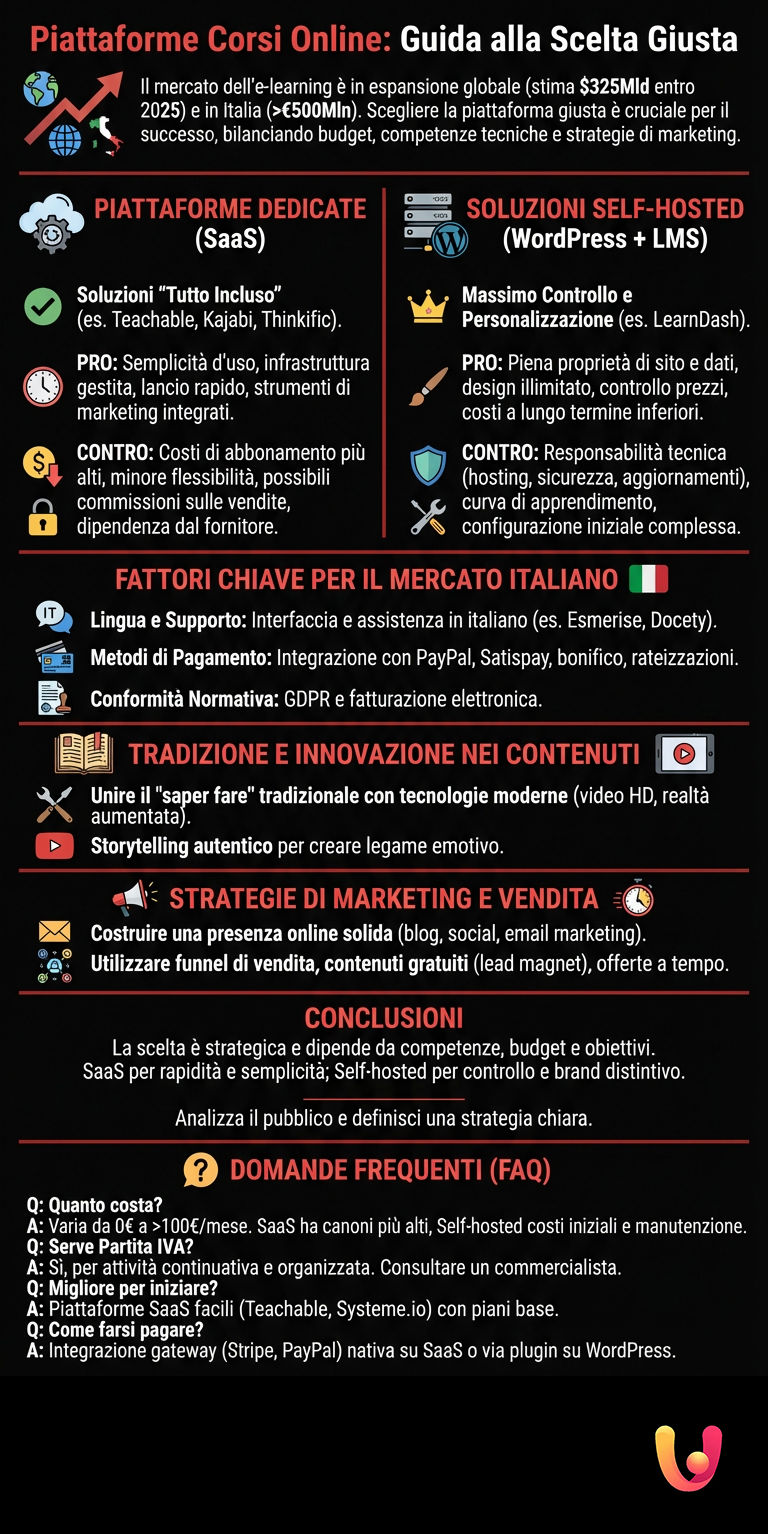 Piattaforme Corsi Online: Guida alla Scelta Giusta - Infografica riassuntiva