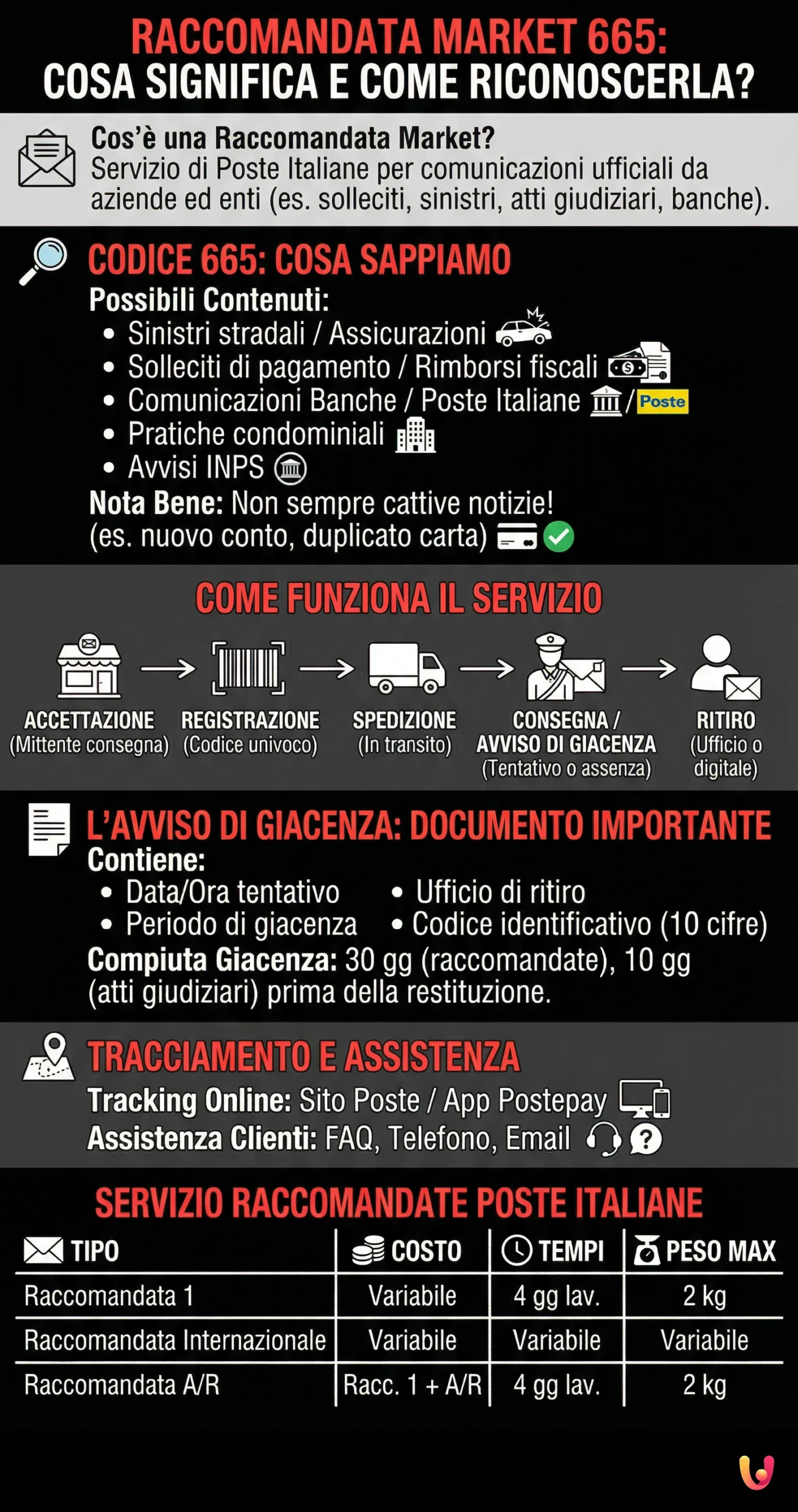 Raccomandata Market 665: Cosa Significa e Come Riconoscerla? - Infografica riassuntiva