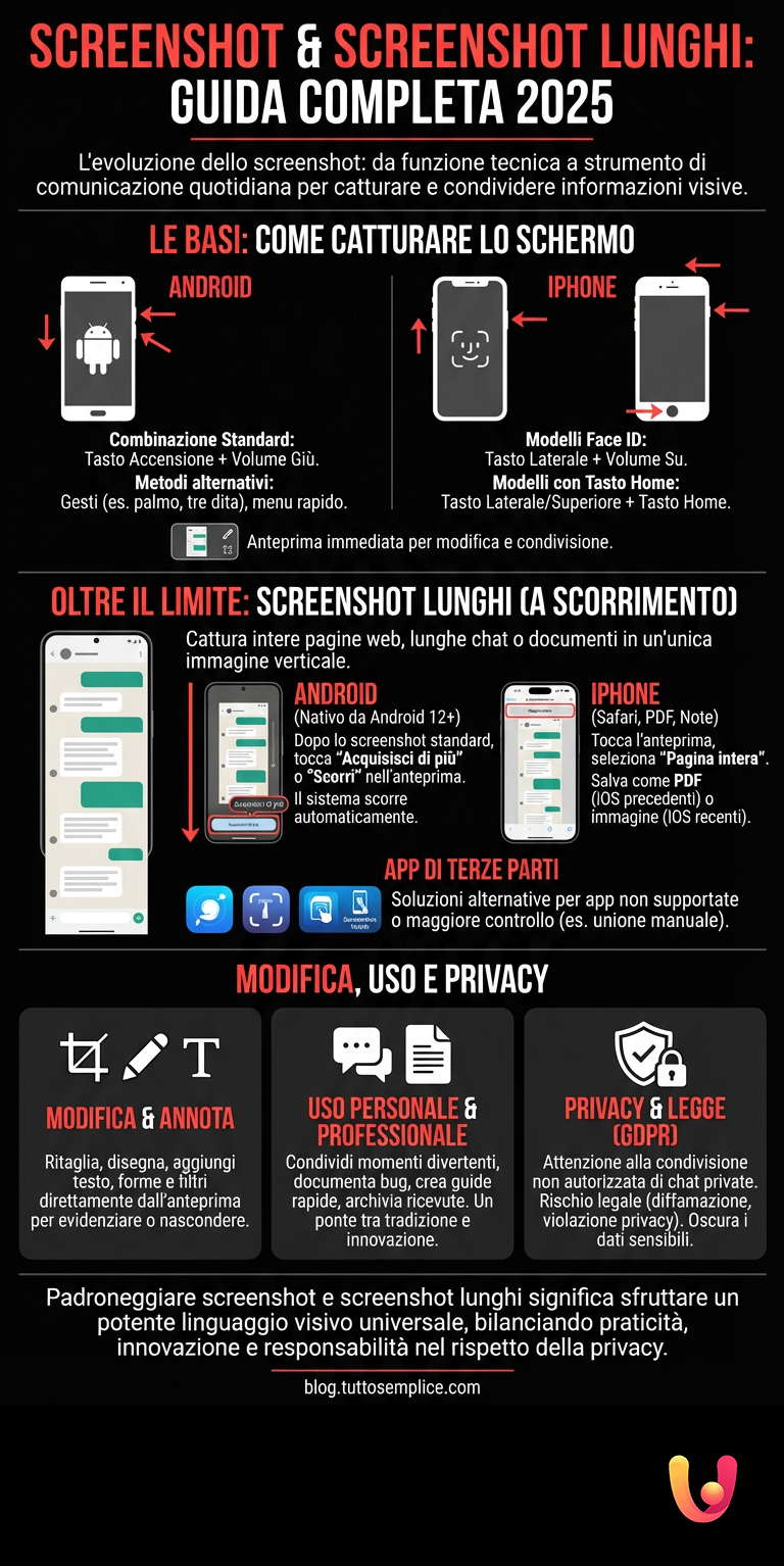 Infografia: Capturas de Ecrã e Capturas de Ecrã Longas: O Guia Completo 2025 Capturas de Ecrã e Capturas de Ecrã Longas: O Guia Completo 2025 - Infografia resumida