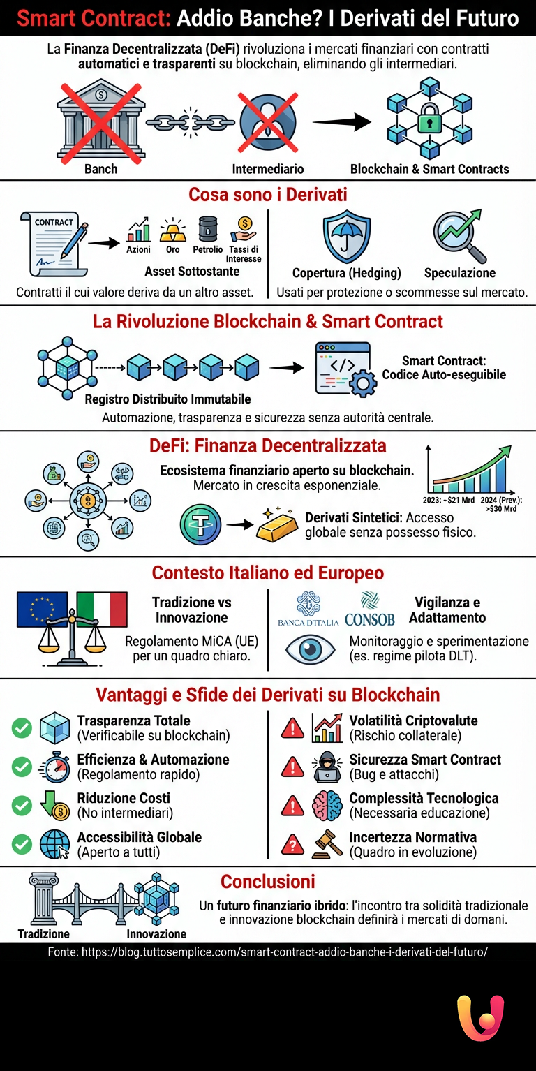 Smart Contract: Addio Banche? I Derivati del Futuro - Infografica riassuntiva