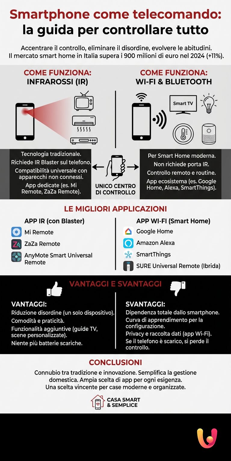 Infografic: Smartphone-ul ca telecomandă: ghidul pentru a controla totul Smartphone-ul ca telecomandă: ghidul pentru a controla totul - Infografic rezumat