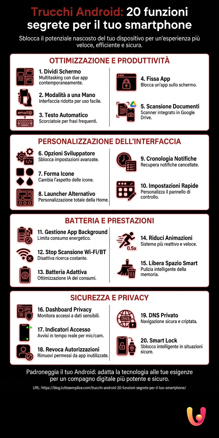 Infografía: Trucos de Android: 20 funciones secretas para tu smartphone Trucos de Android: 20 funciones secretas para tu smartphone - Infografía resumen