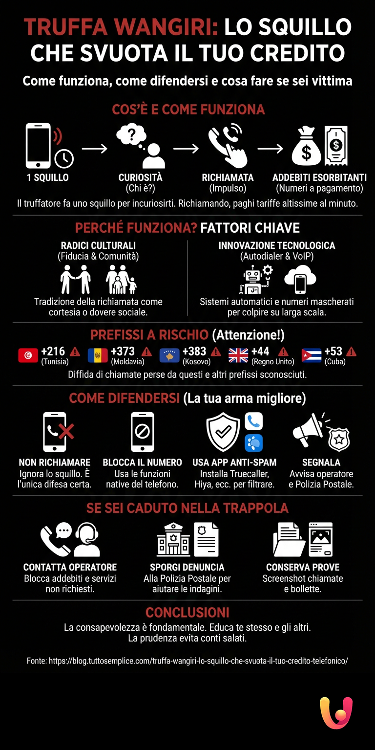 Escrocheria Wangiri: apelul scurt care &icirc;ți golește creditul telefonic - Infografic rezumativ