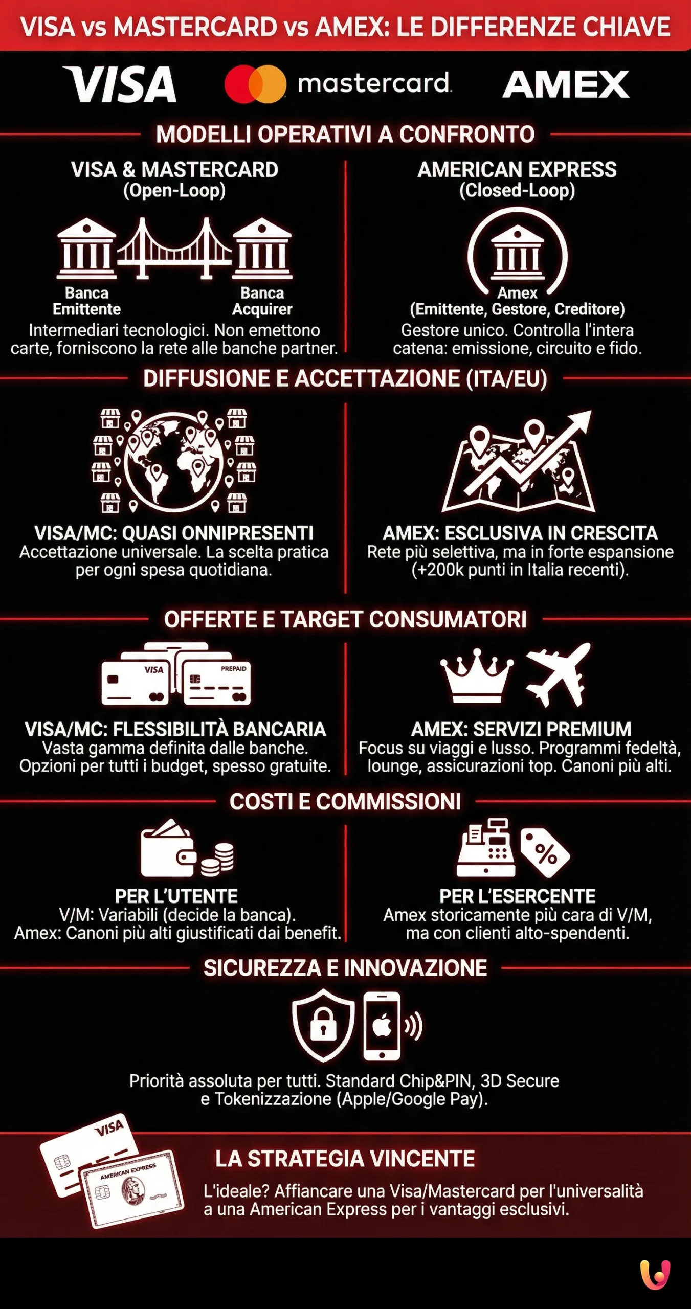 Infografía: Visa vs Mastercard vs Amex: Las diferencias que debes conocer Visa vs Mastercard vs Amex: Las diferencias que debes conocer - Infografía resumen