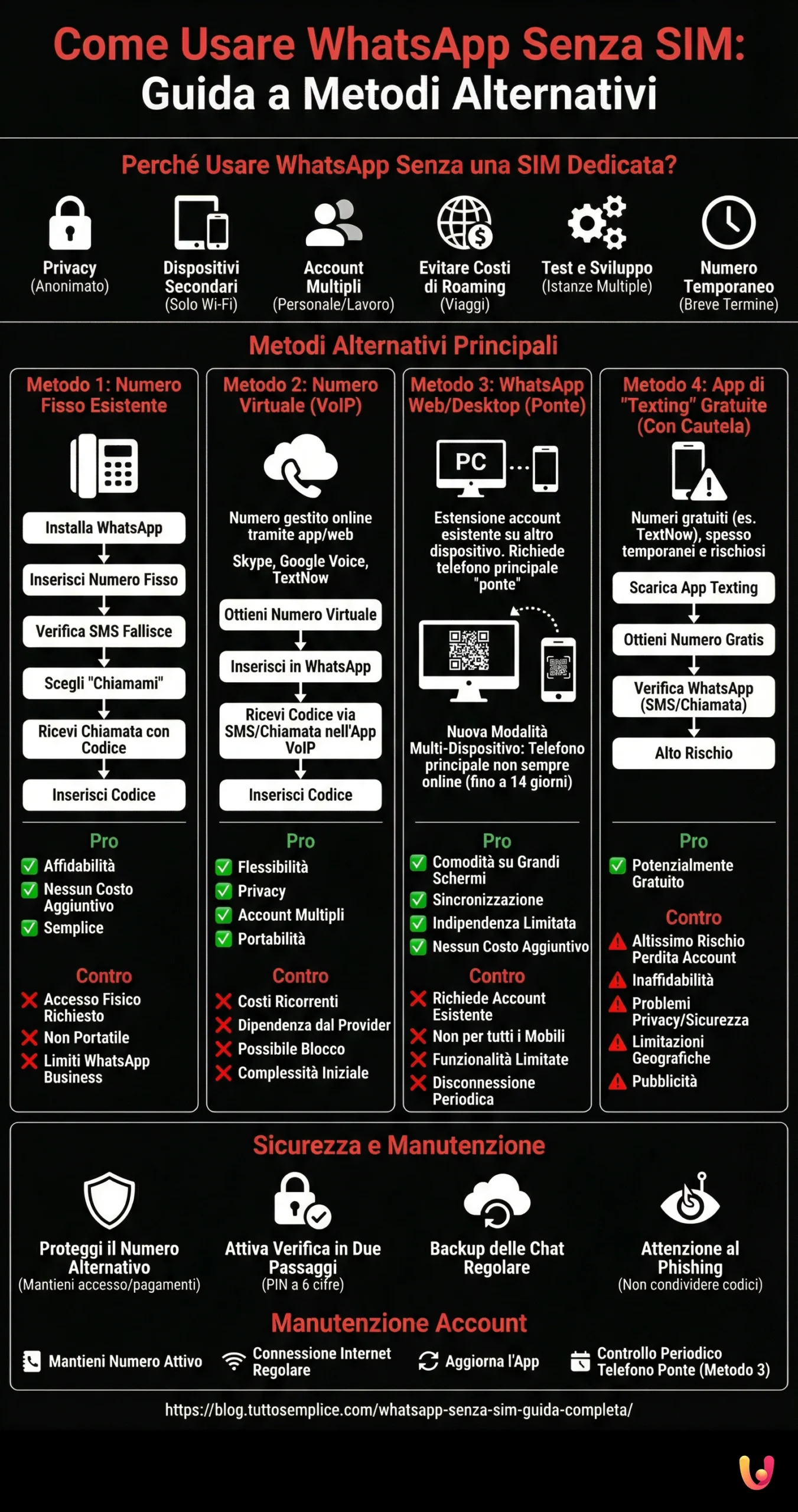 Infografic: Cum să folosești WhatsApp fără SIM: Ghid pentru metode alternative Cum să folosești WhatsApp fără SIM: Ghid pentru metode alternative - Infografic rezumativ