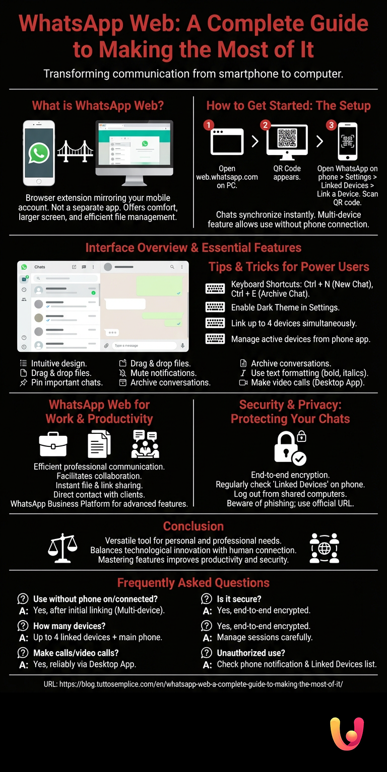 WhatsApp Web: A Complete Guide to Making the Most of It - Infografica riassuntiva