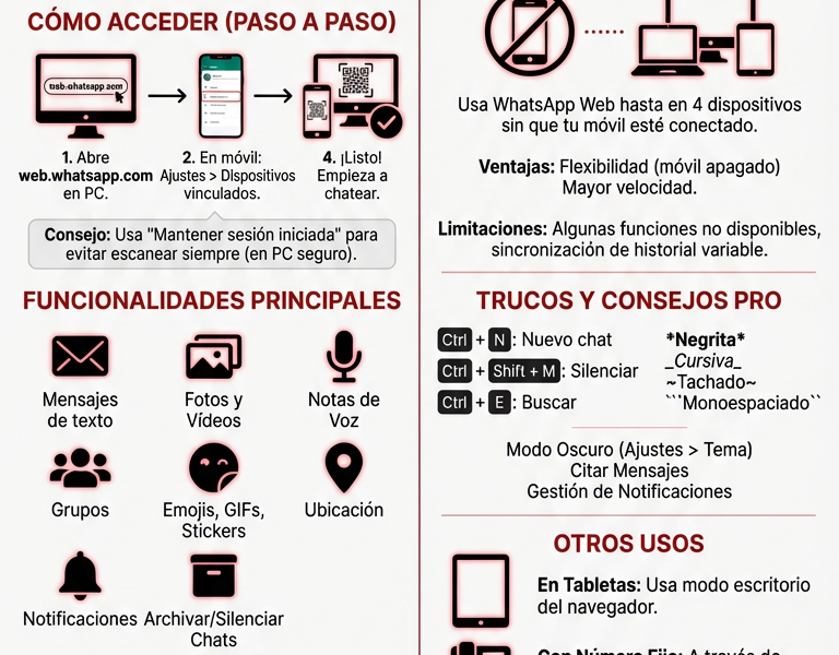 Infografica: WhatsApp Web: as&iacute; es como funciona