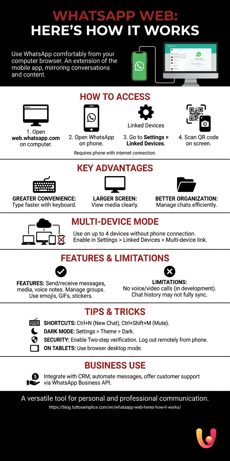 WhatsApp Web: Here's How It Works - Infografica riassuntiva
