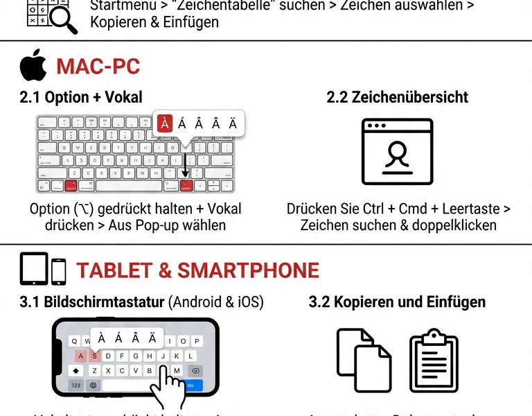 Infografica: Wie man akzentuierte Gro&szlig;vokale tippt: &Agrave; &Egrave; &Igrave; &Ograve; &Ugrave;