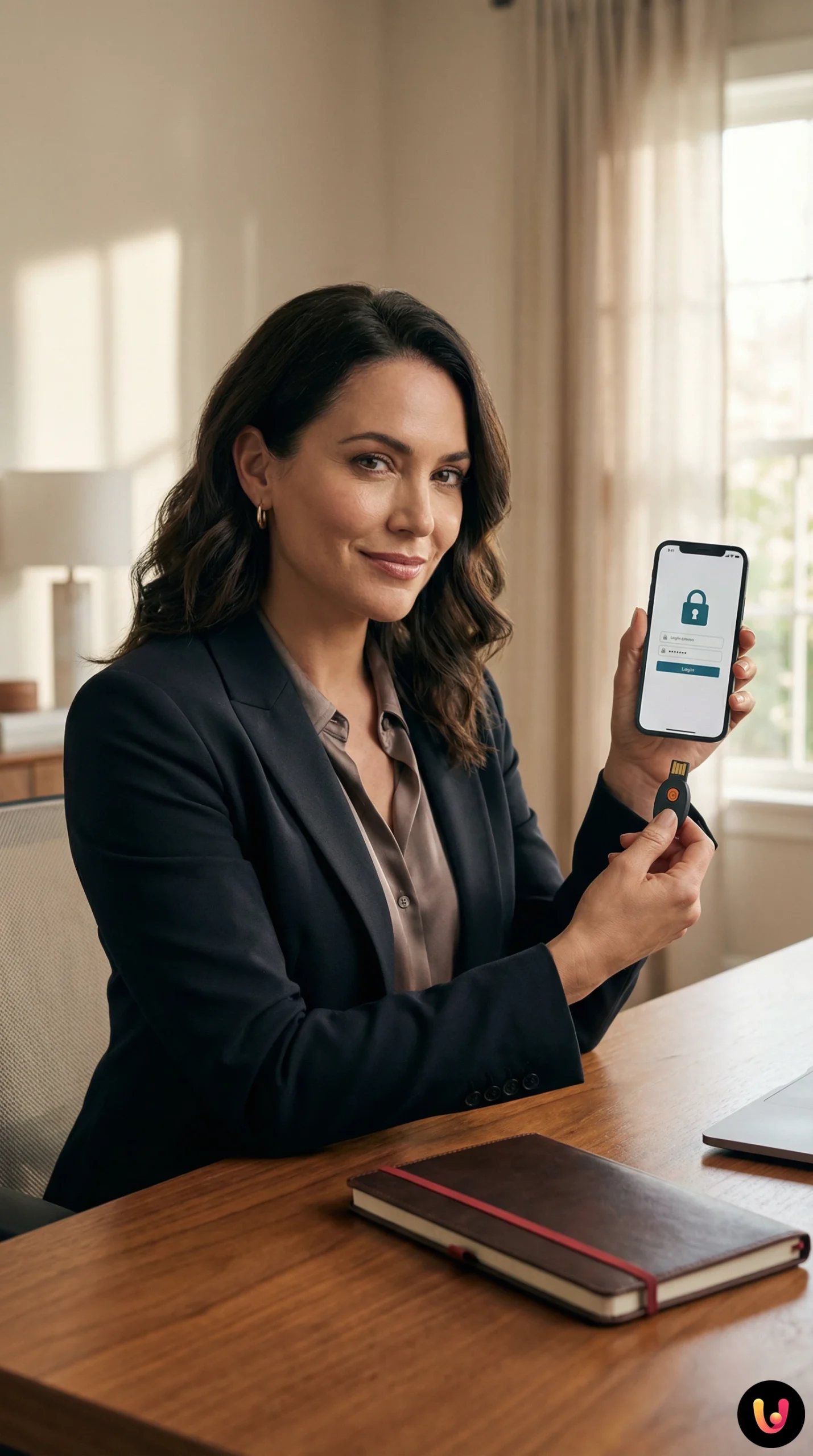 Smartphone con lucchetto digitale luminoso che simboleggia l'autenticazione a due fattori