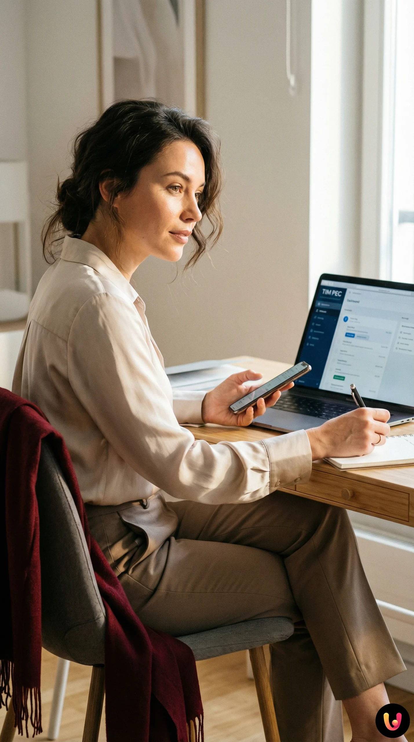Utilizador ao computador configura o PEC na conta Alice Mail TIM para comunicações seguras