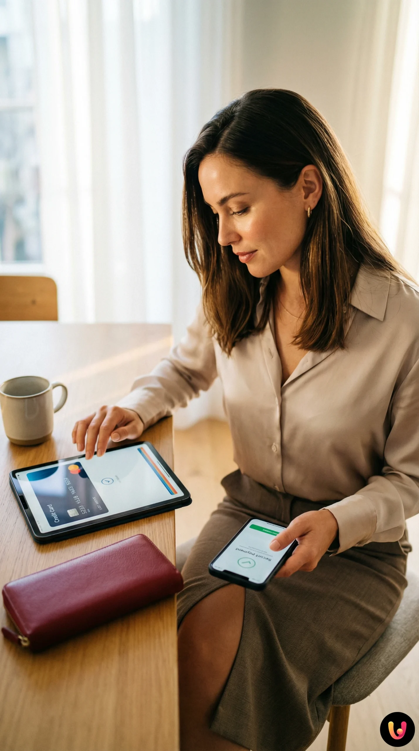 Carduri Virtuale de Unică Folosință: Securitate pentru Achiziții Online Smartphone care arată un card de credit virtual pentru plăți online sigure.