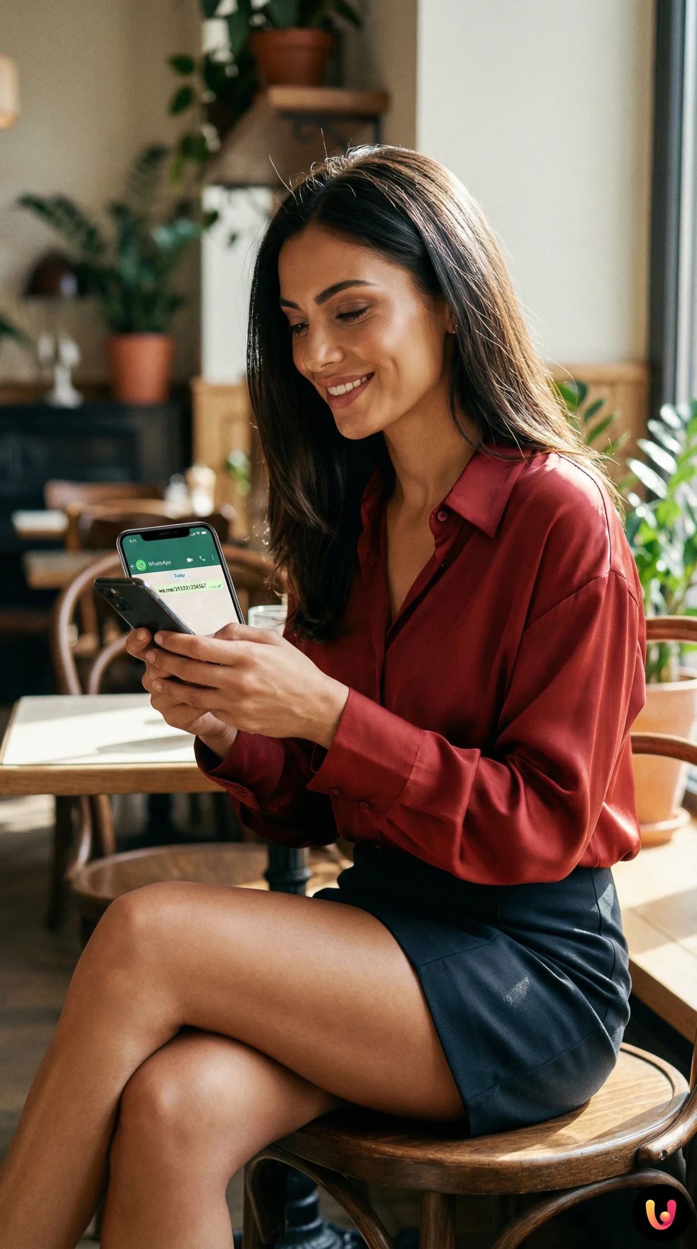 Chat de WhatsApp sin número en la agenda: así se hace Mano sosteniendo un smartphone con chat de WhatsApp abierto sin contacto guardado