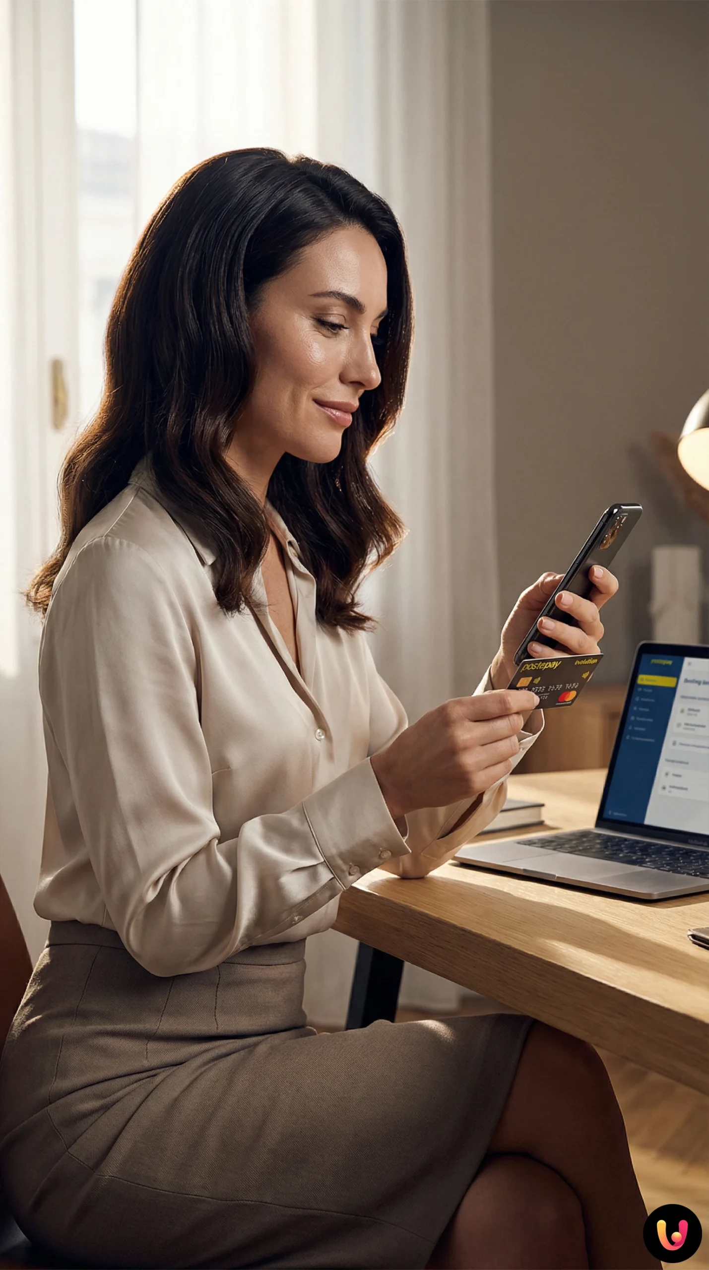 Utilizador efetua uma transfer&ecirc;ncia banc&aacute;ria para cart&atilde;o pr&eacute;-pago atrav&eacute;s de app no smartphone