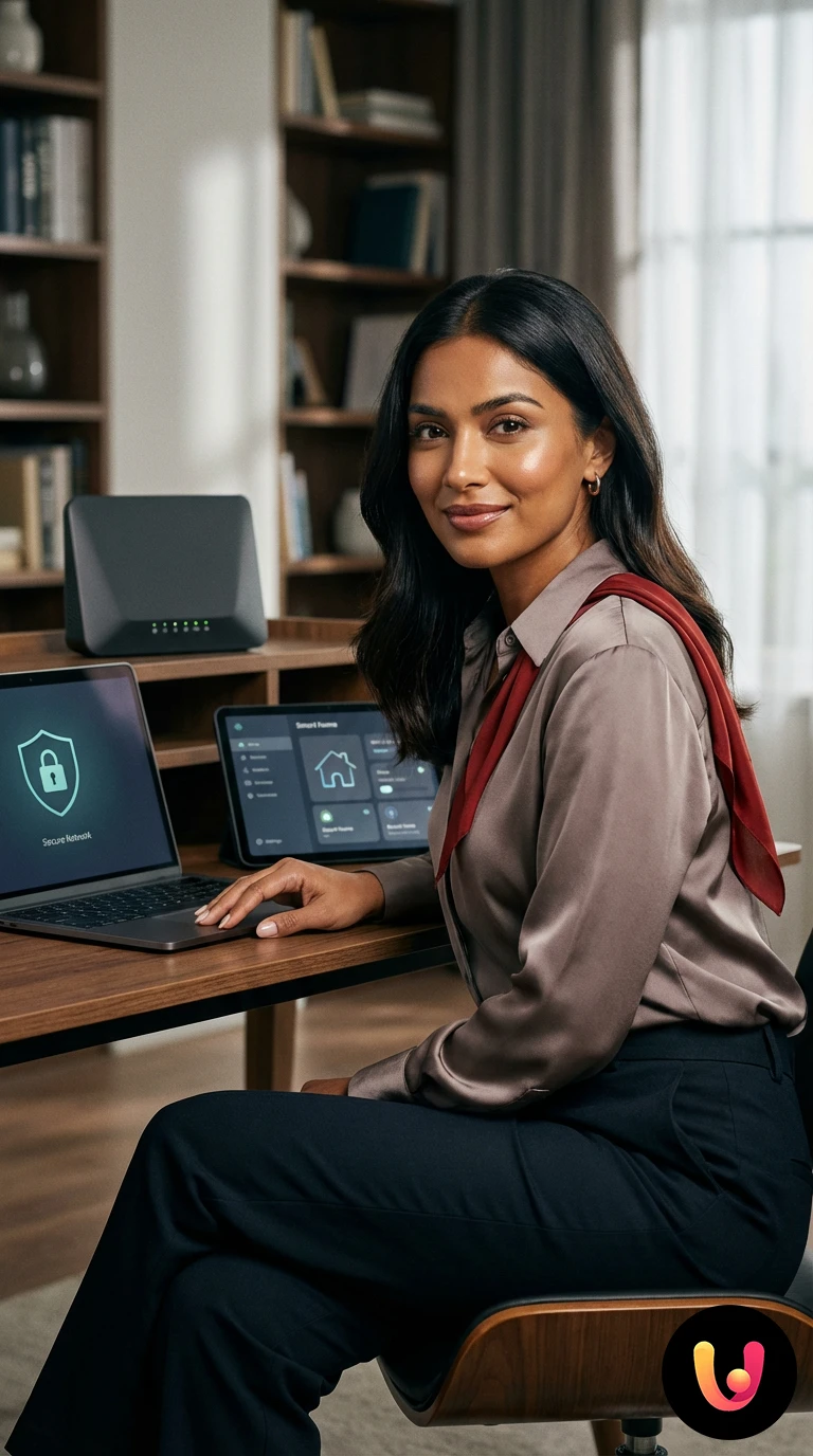 Parents and children using connected devices safely at home