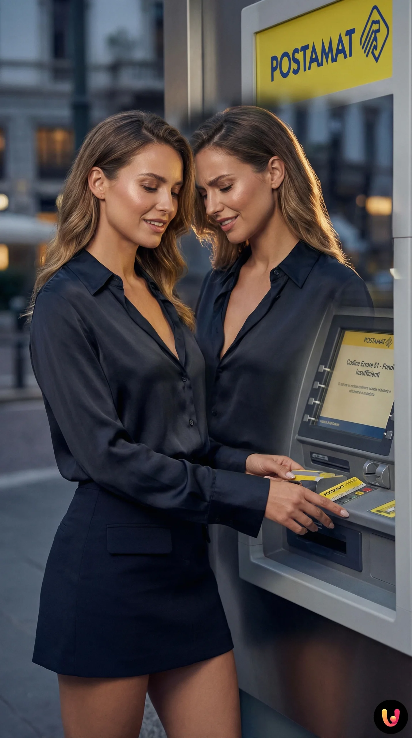 Schermata sportello ATM Postamat con messaggio di transazione negata per errore 51