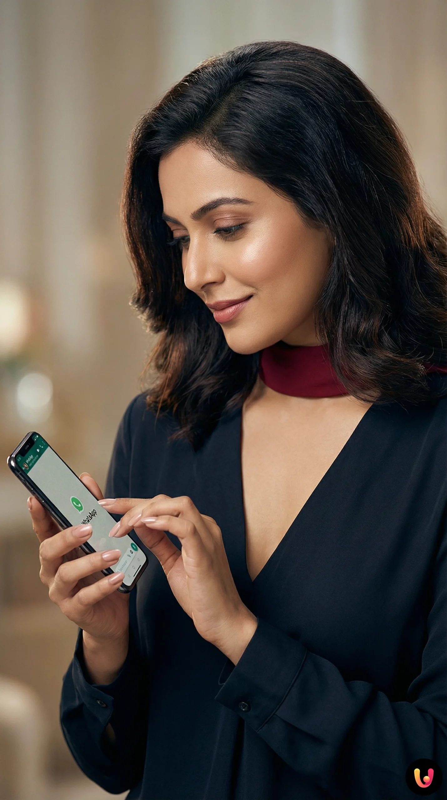 Ecr&atilde; de bloqueio WhatsApp no iPhone com &iacute;cone do Face ID ativo