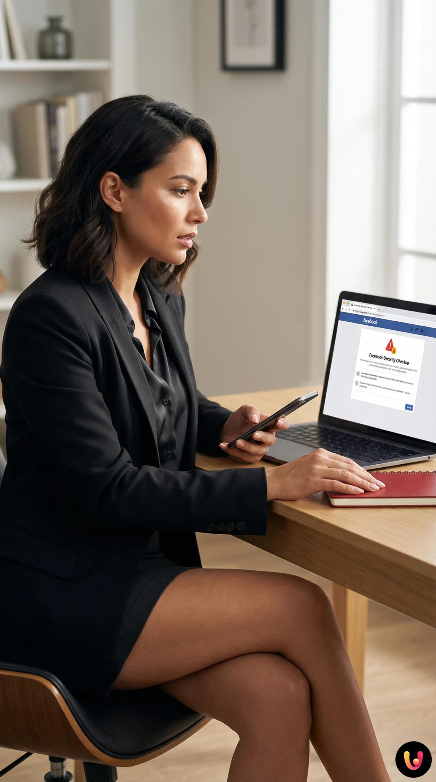 Lucchetto digitale aperto su sfondo blu scuro che simboleggia un account Facebook violato