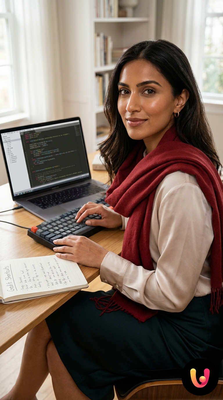 Utente Linux lavora all'editor di testo Gedit usando scorciatoie da tastiera