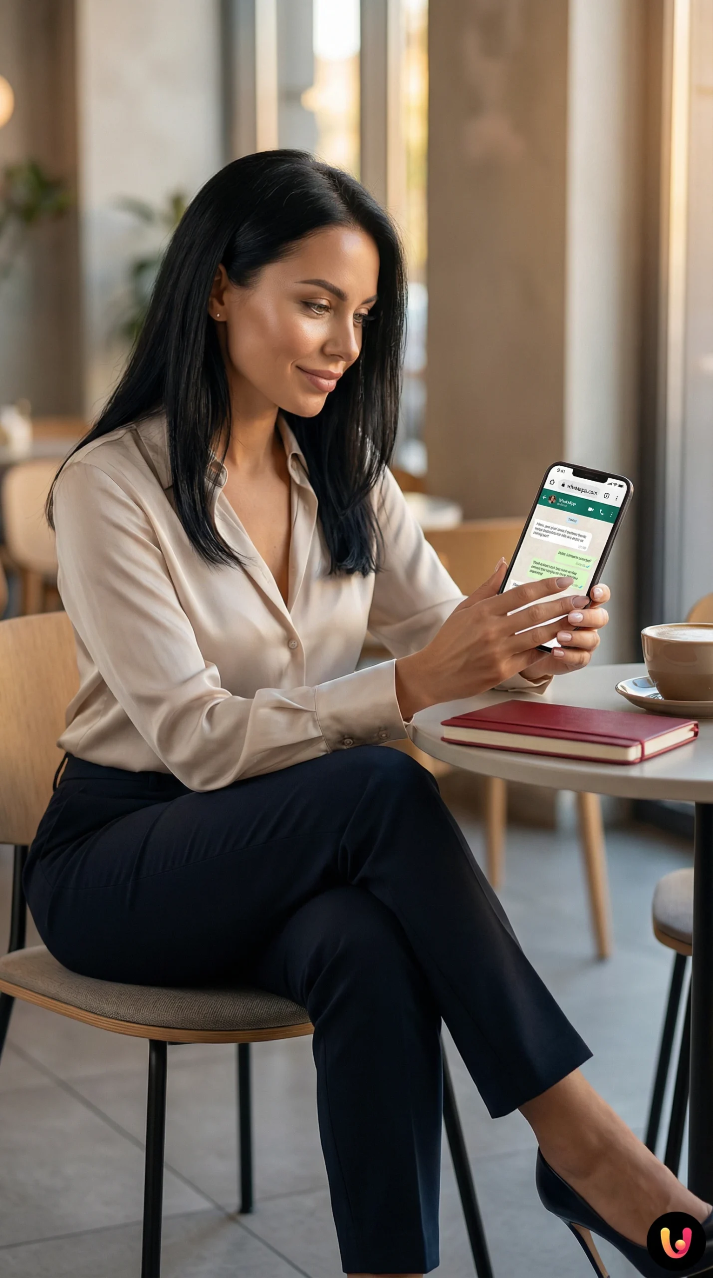 Smartphone displaying WhatsApp chat to send messages without saving the number in the address book