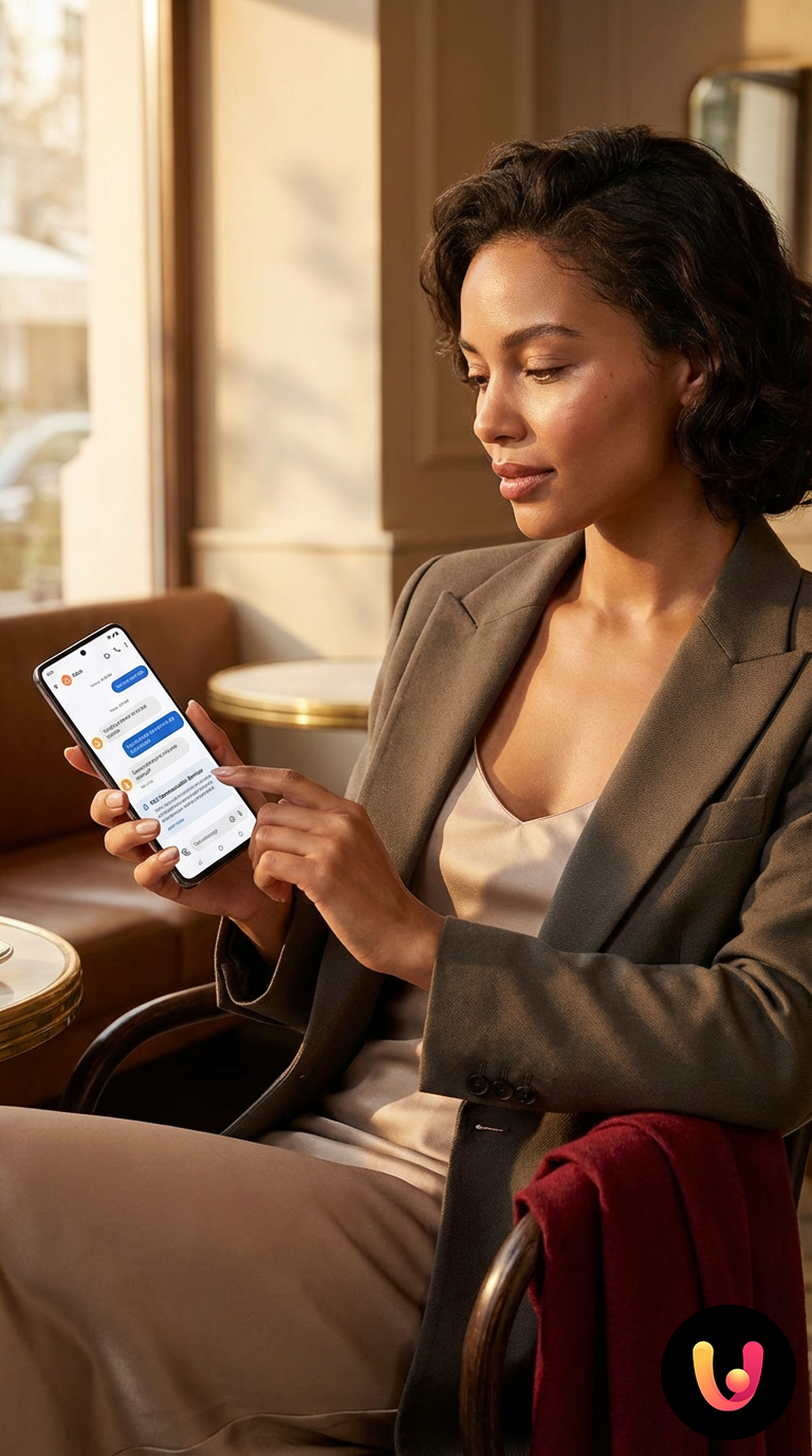 Mensagens RCS: adeus SMS, eis o novo chat Android Smartphone com interface de chat RCS no Android e ícones de partilha de ficheiros