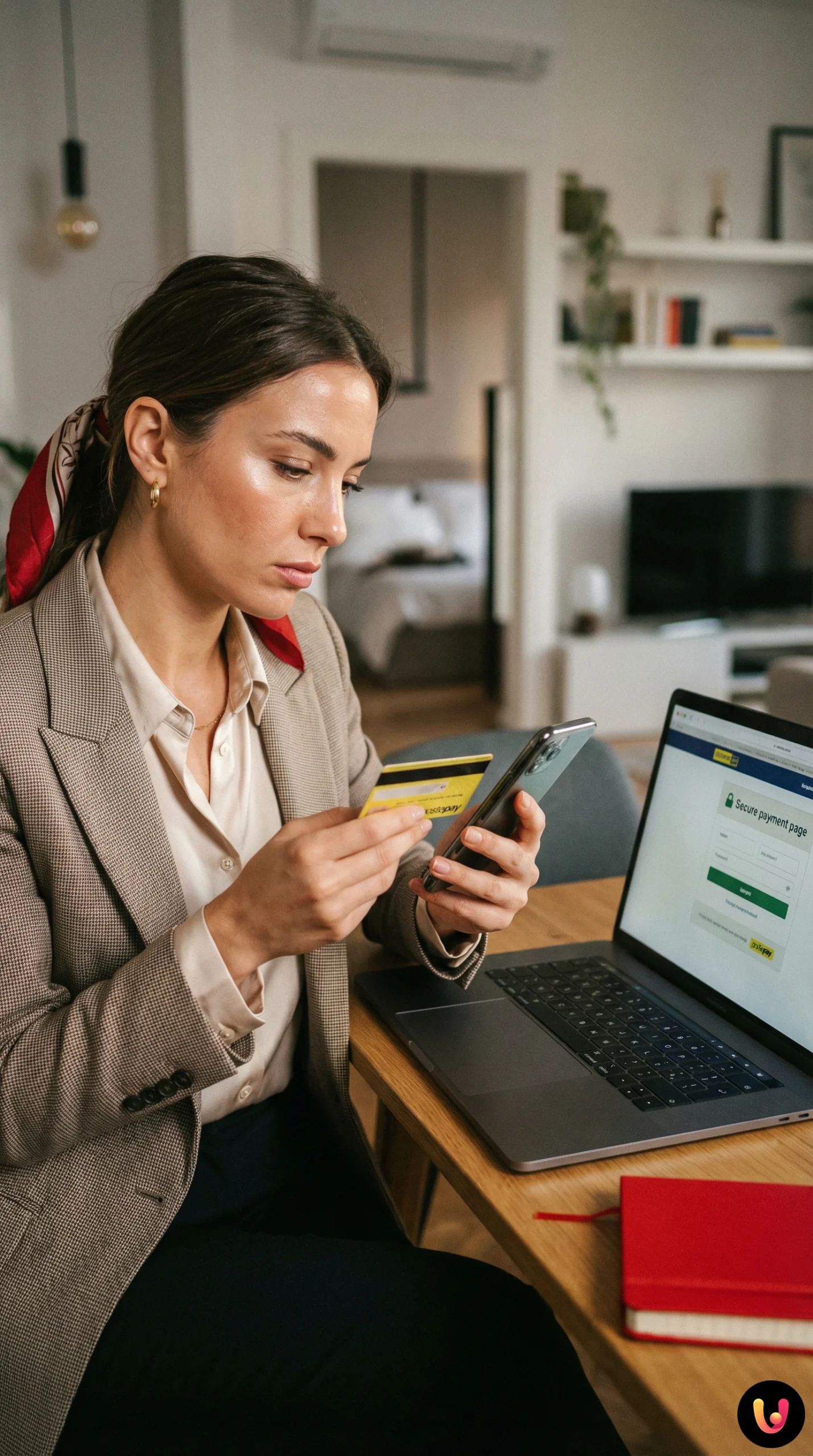 Utente con carta Postepay e smartphone affronta un blocco nei pagamenti online