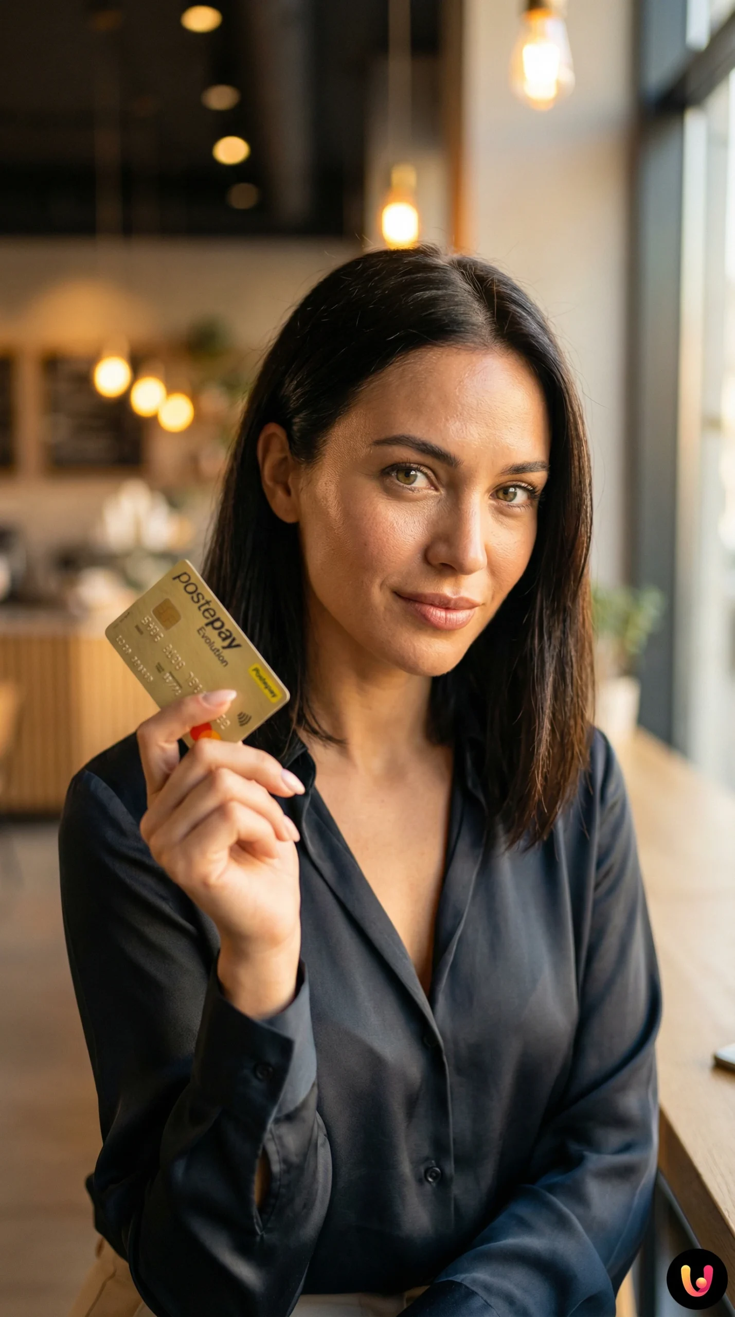 Dettaglio della carta prepagata Postepay Evolution con chip e logo Mastercard