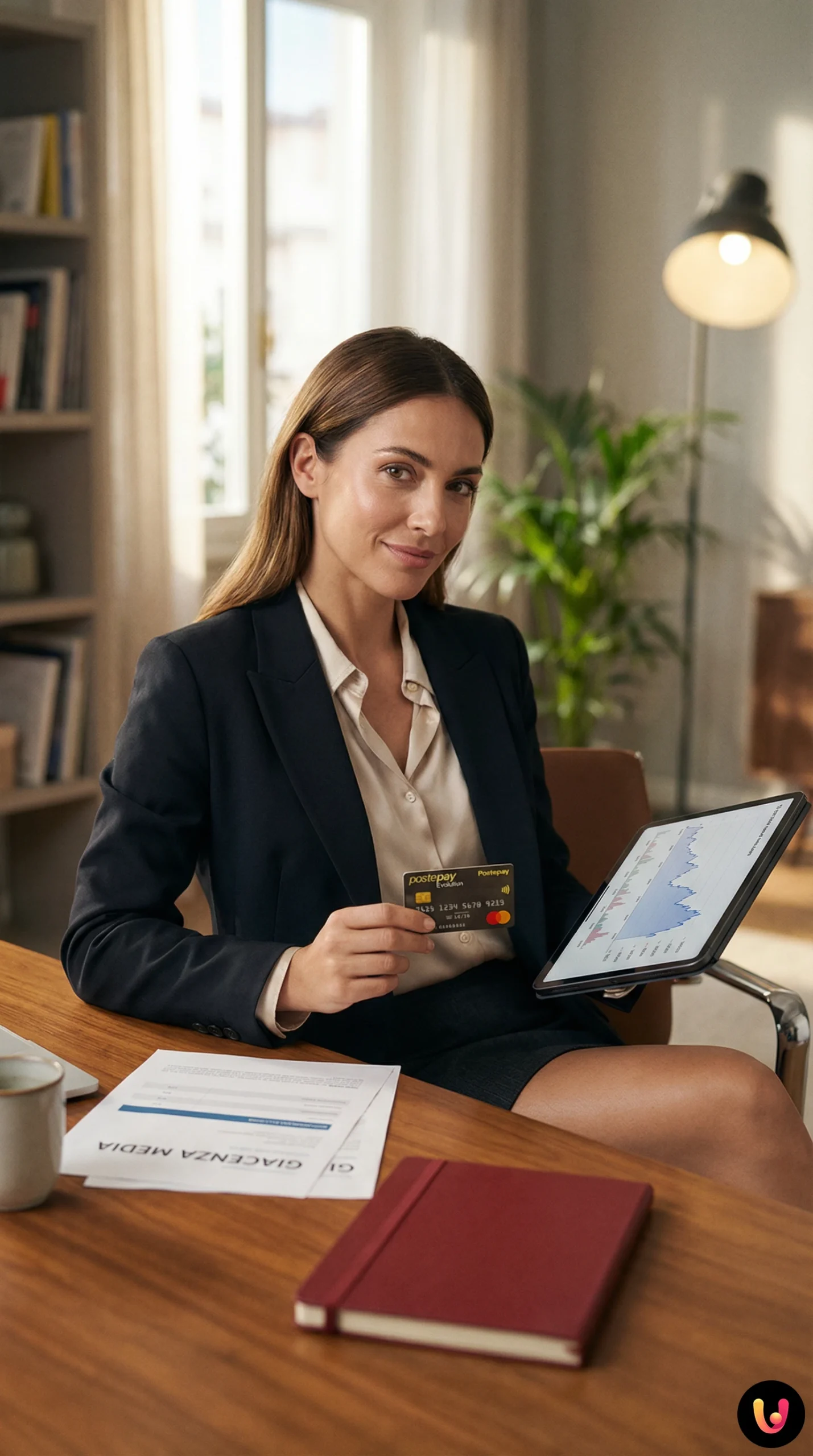 Carte Postepay Evolution jaune &agrave; c&ocirc;t&eacute; de documents pour le calcul du solde moyen