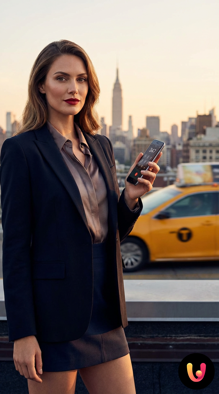 Skyline von New York mit eingeblendeter Grafik der Telefonvorwahl 347