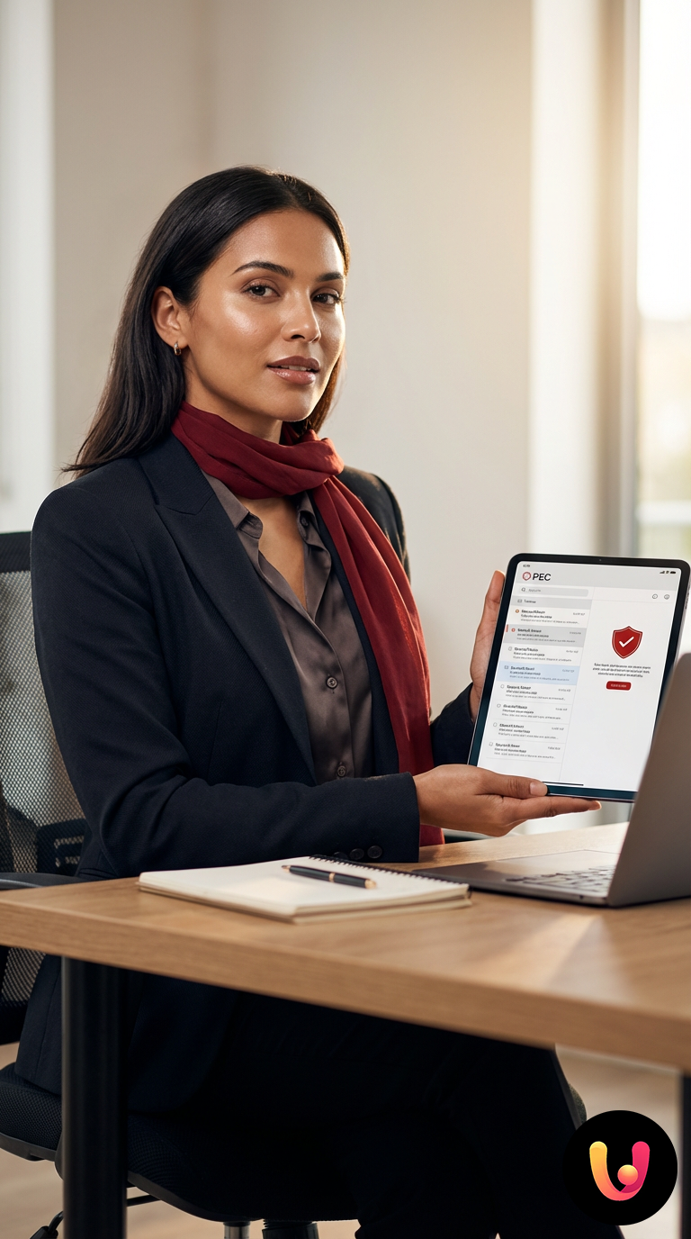 Simbolo di sicurezza informatica a protezione di una casella di posta elettronica.