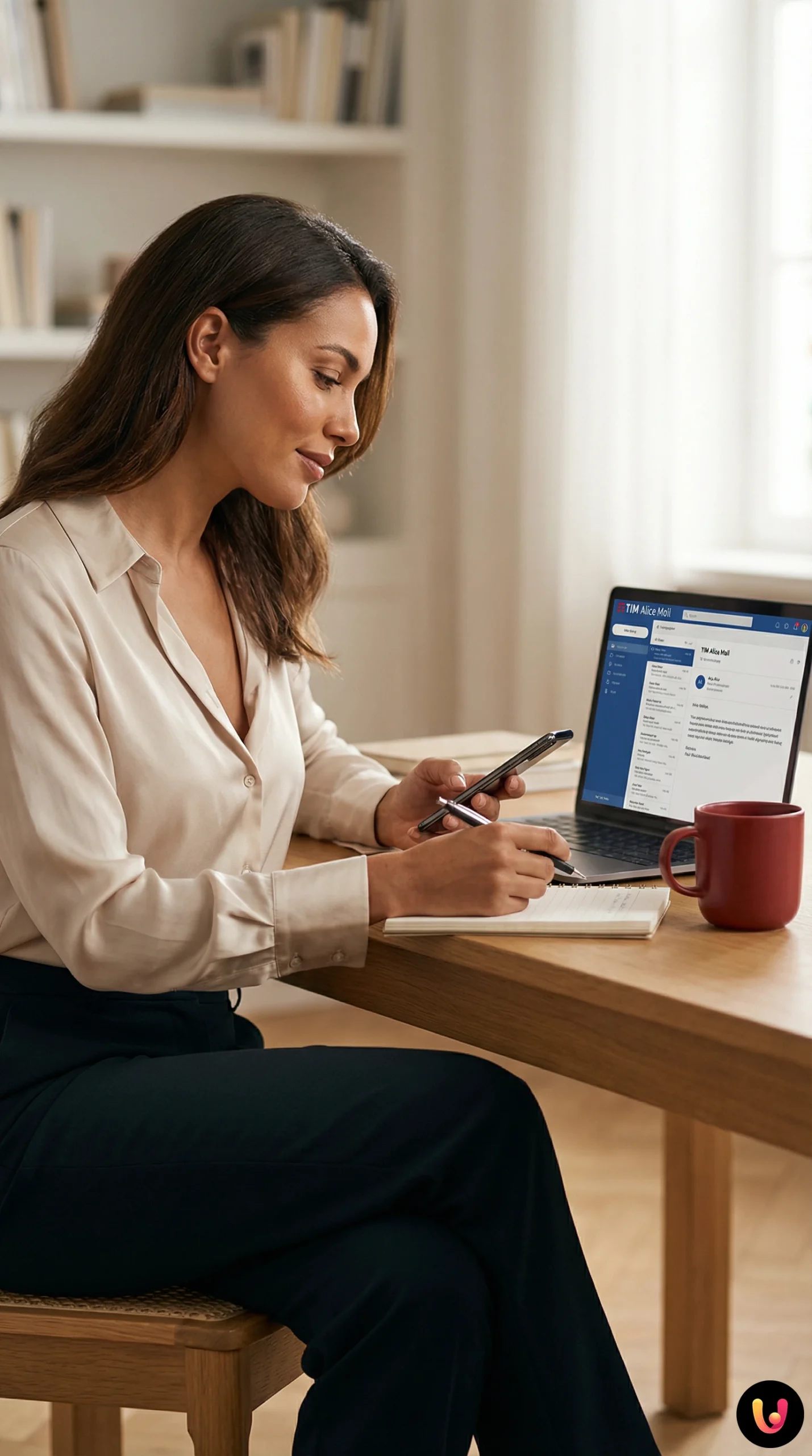 Interface de login TIM Alice Mail visualizada num computador port&aacute;til moderno