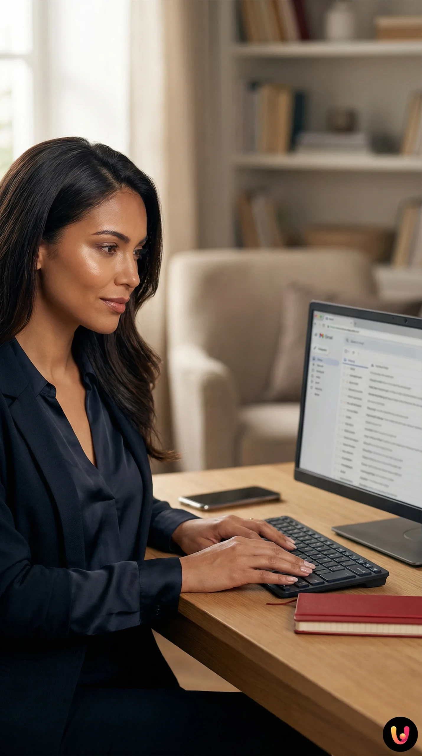 Utilizador ao computador enquanto configura a conta de correio eletr&oacute;nico TIM Alice Mail