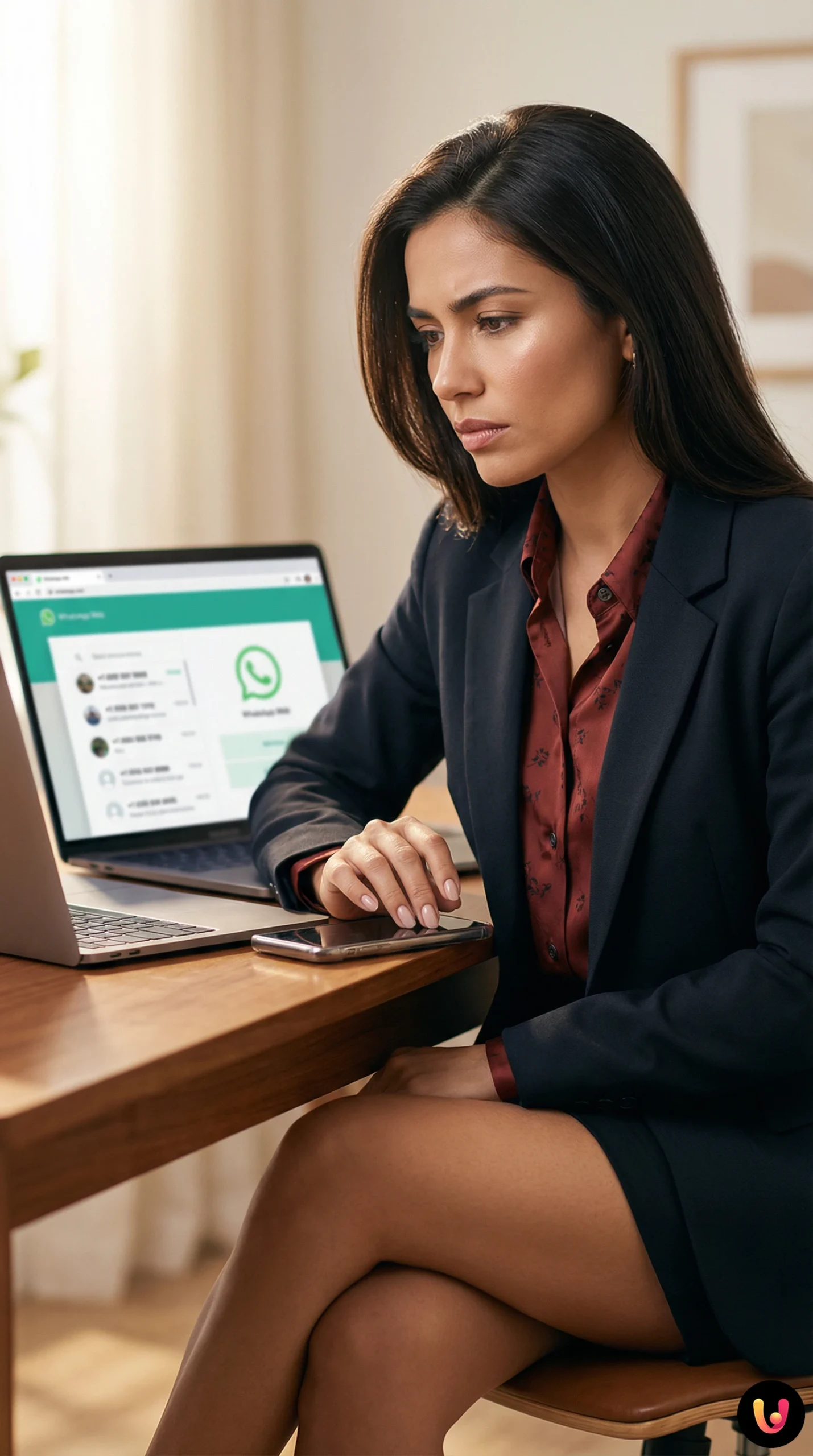 Schermata di WhatsApp Web su computer che mostra numeri invece dei nomi contatti