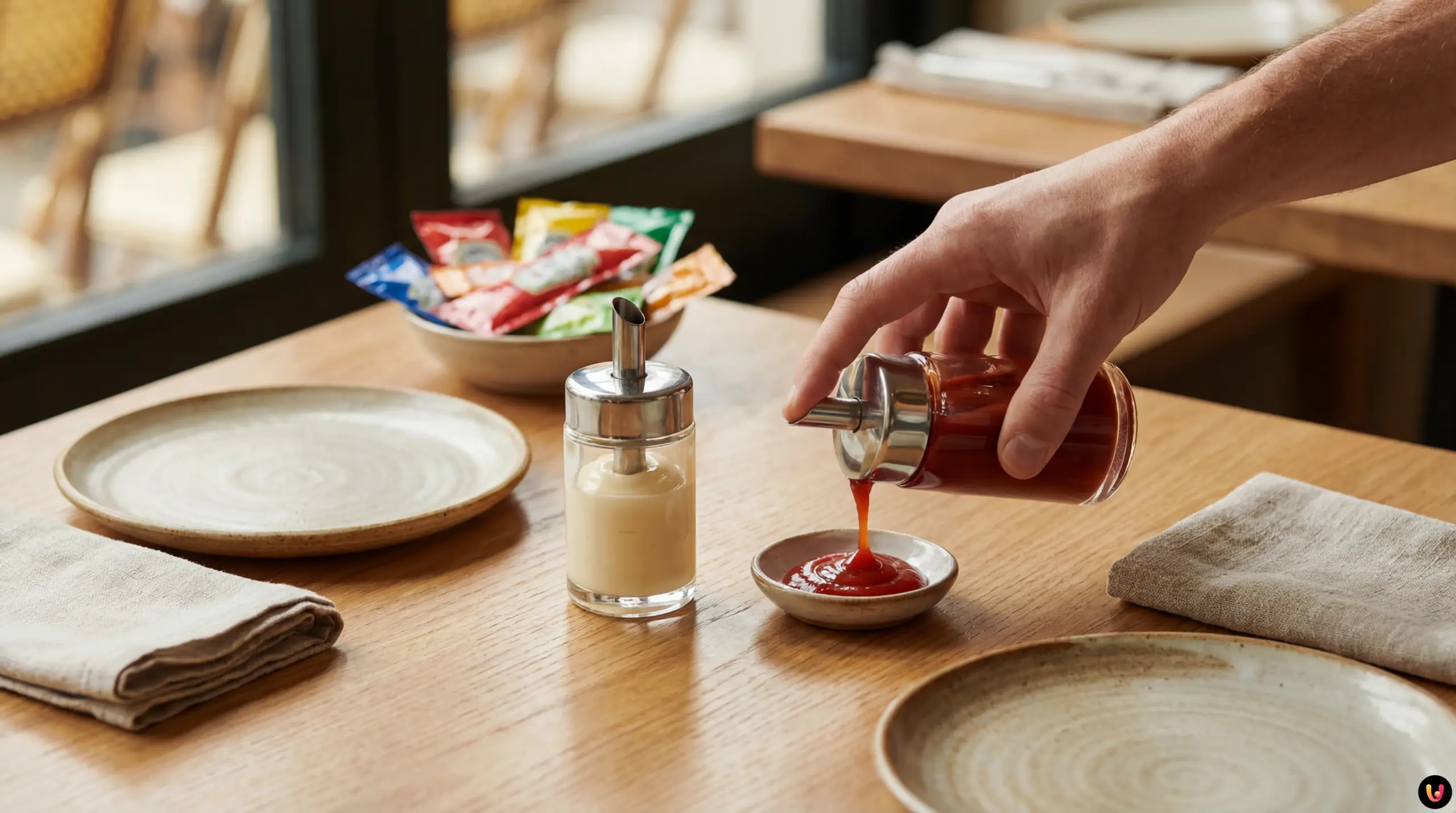 Addio bustine ketchup e maionese: rivoluzione green Dispenser ecologici per salse al ristorante al posto delle bustine di plastica monodose