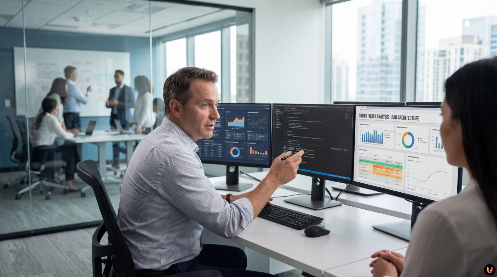 Esquema de arquitetura RAG fintech que processa políticas bancárias e documentos PDF complexos