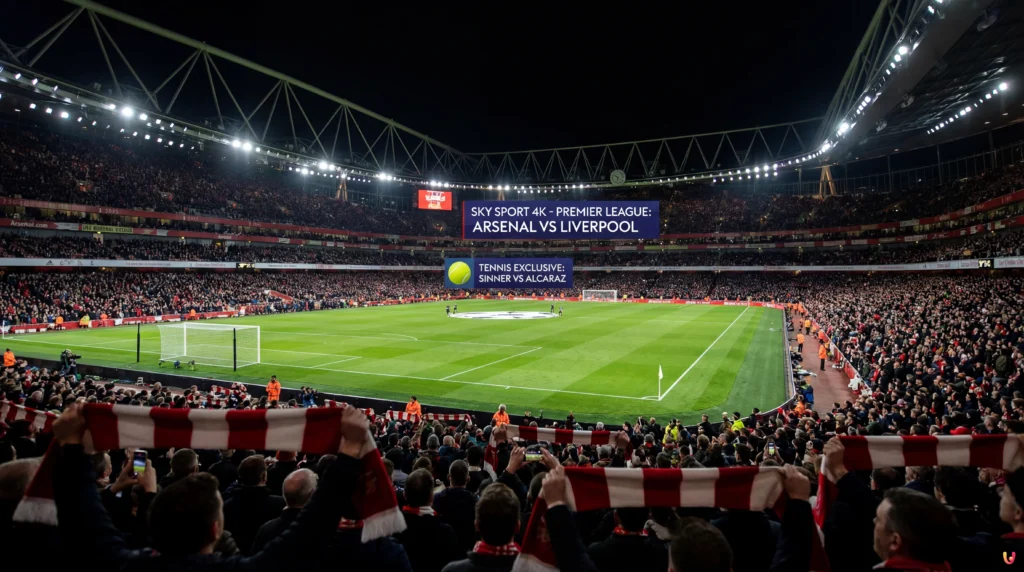 Azione di gioco tra Arsenal e Liverpool all'Emirates Stadium durante la Premier League