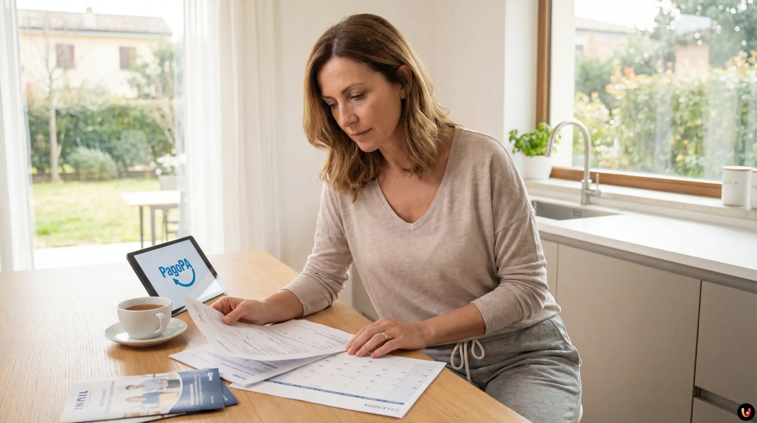 Donna che gestisce la documentazione per assicurazione infortuni domestici Inail 2026