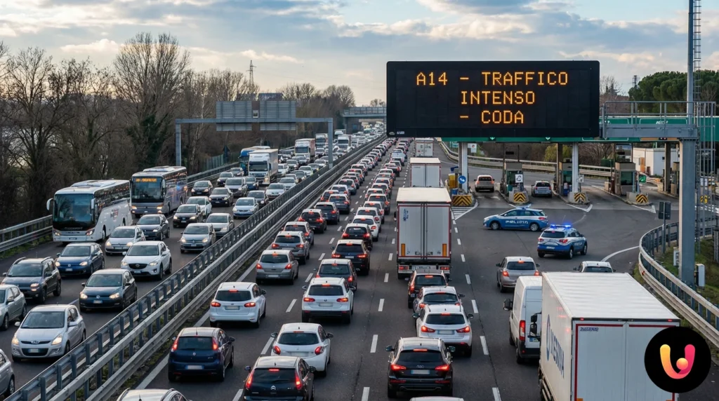 Autostrade: controesodo da bollino rosso, rincari e caos in A14 Auto in coda in autostrada per traffico intenso durante il controesodo dell'Epifania.