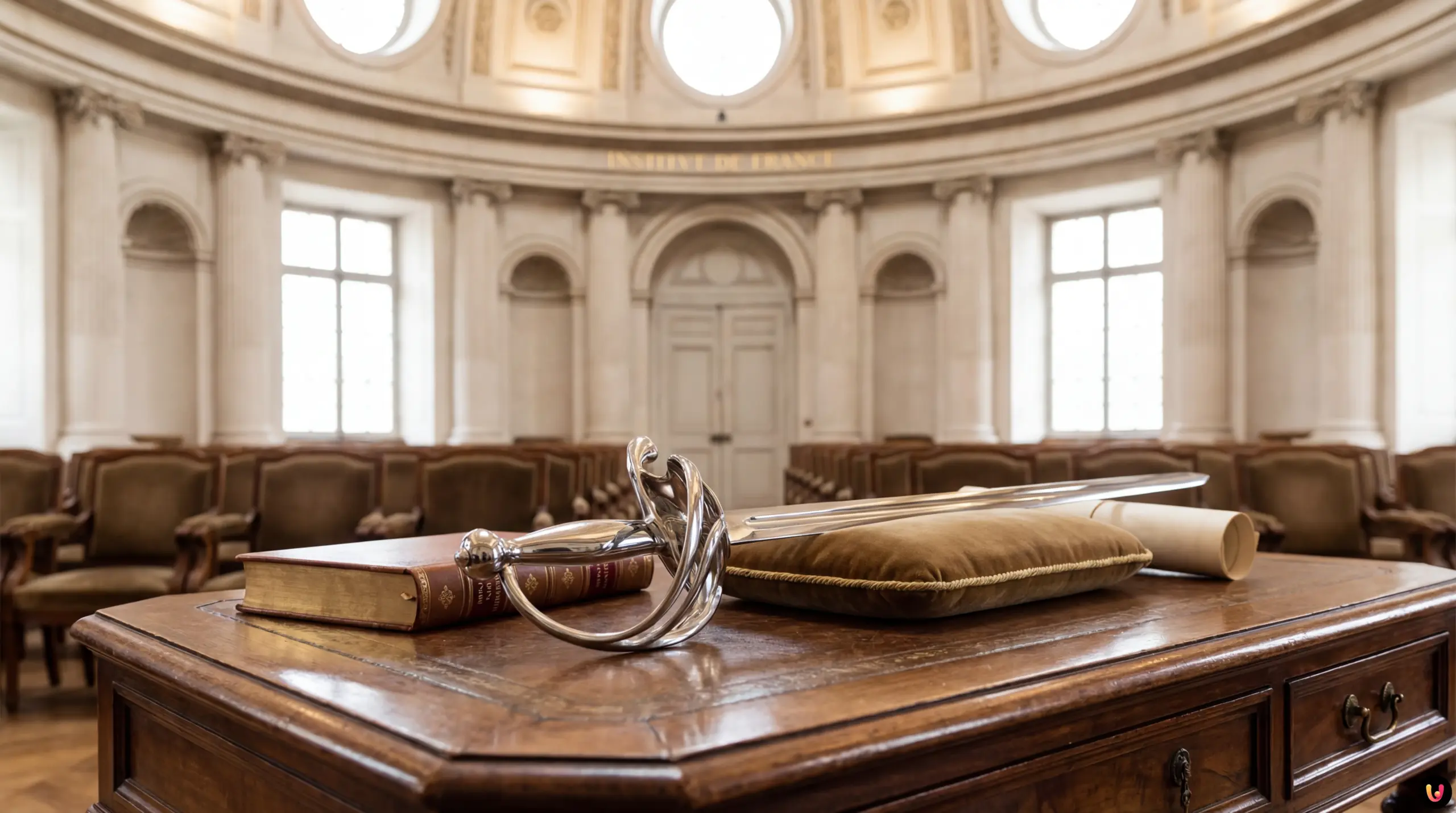 Bernard Arnault en habit d'acad&eacute;micien lors de sa r&eacute;ception &agrave; l'Institut de France