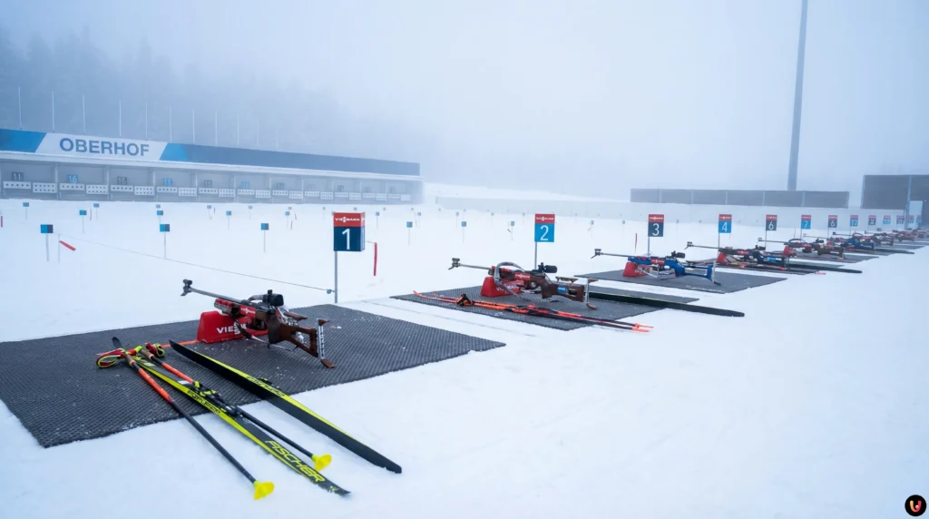 Biathlon : Julia Simon de retour dans le relais d’Oberhof, le pari osé des Bleues La biathlète française Julia Simon en action lors de l'étape d'Oberhof