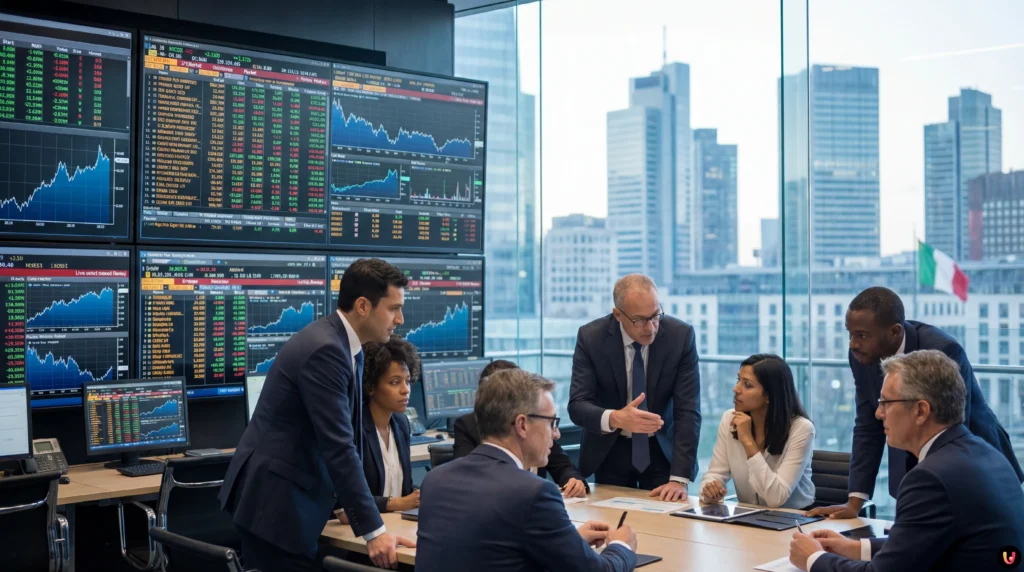 BTp 2026: al via la prima emissione sindacata per investitori esteri Grafico andamento titoli di stato italiani e logo Ministero Economia e Finanze