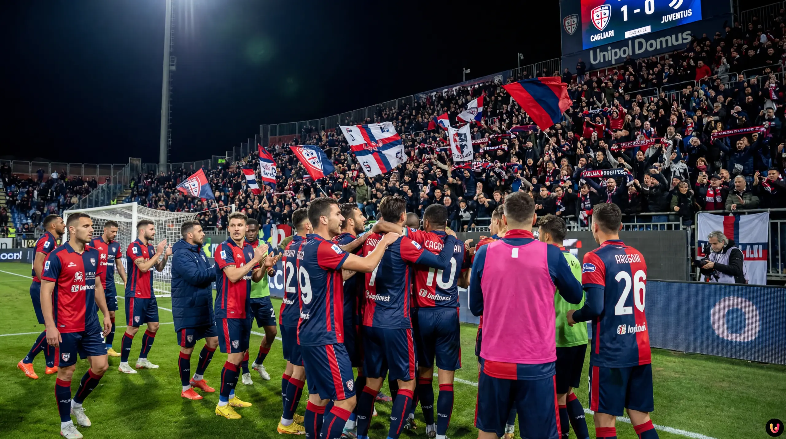 Mazzitelli esulta dopo il gol in Cagliari-Juve 1-0 Luca Mazzitelli esulta dopo il gol vittoria in Cagliari-Juve 1-0