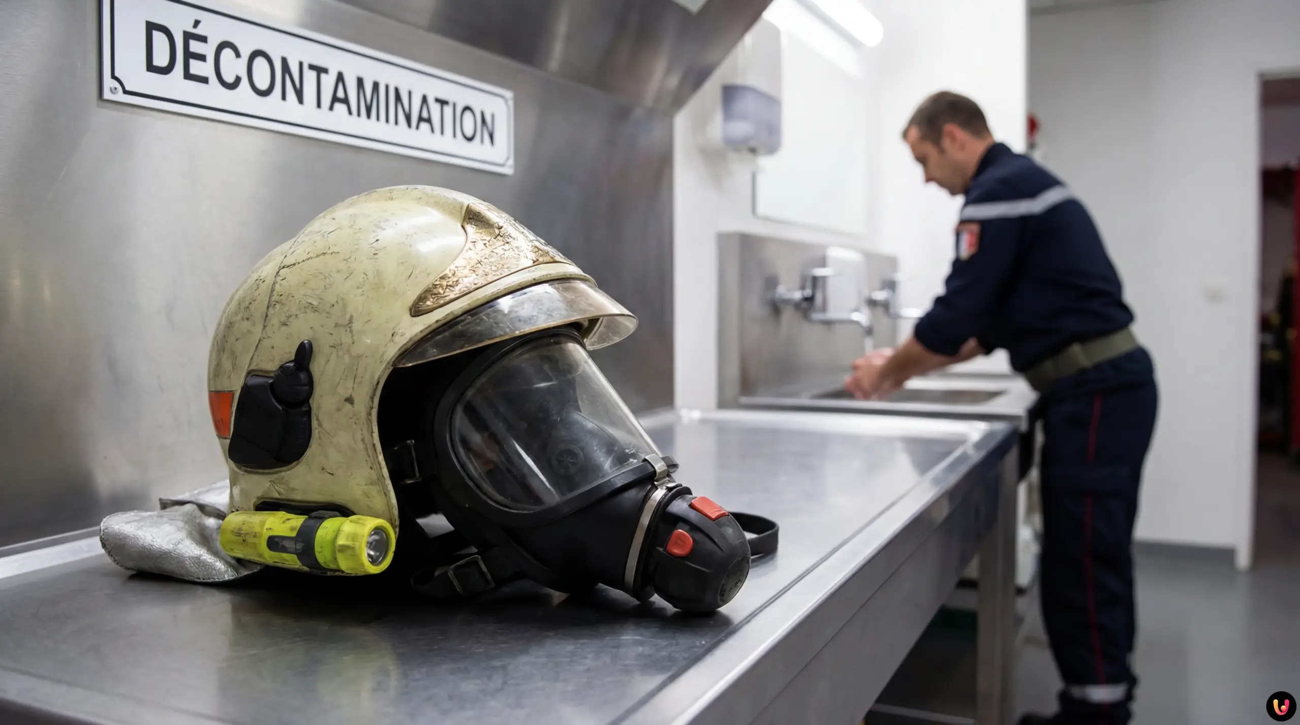 Pompiers et cancers : reconnaissance officielle 2026 Sapeur-pompier équipé face à des fumées toxiques lors d'un incendie