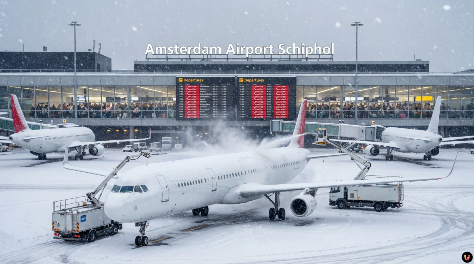 Caos Neve a Schiphol: 800 Voli Cancellati e Mobilità in Tilt
