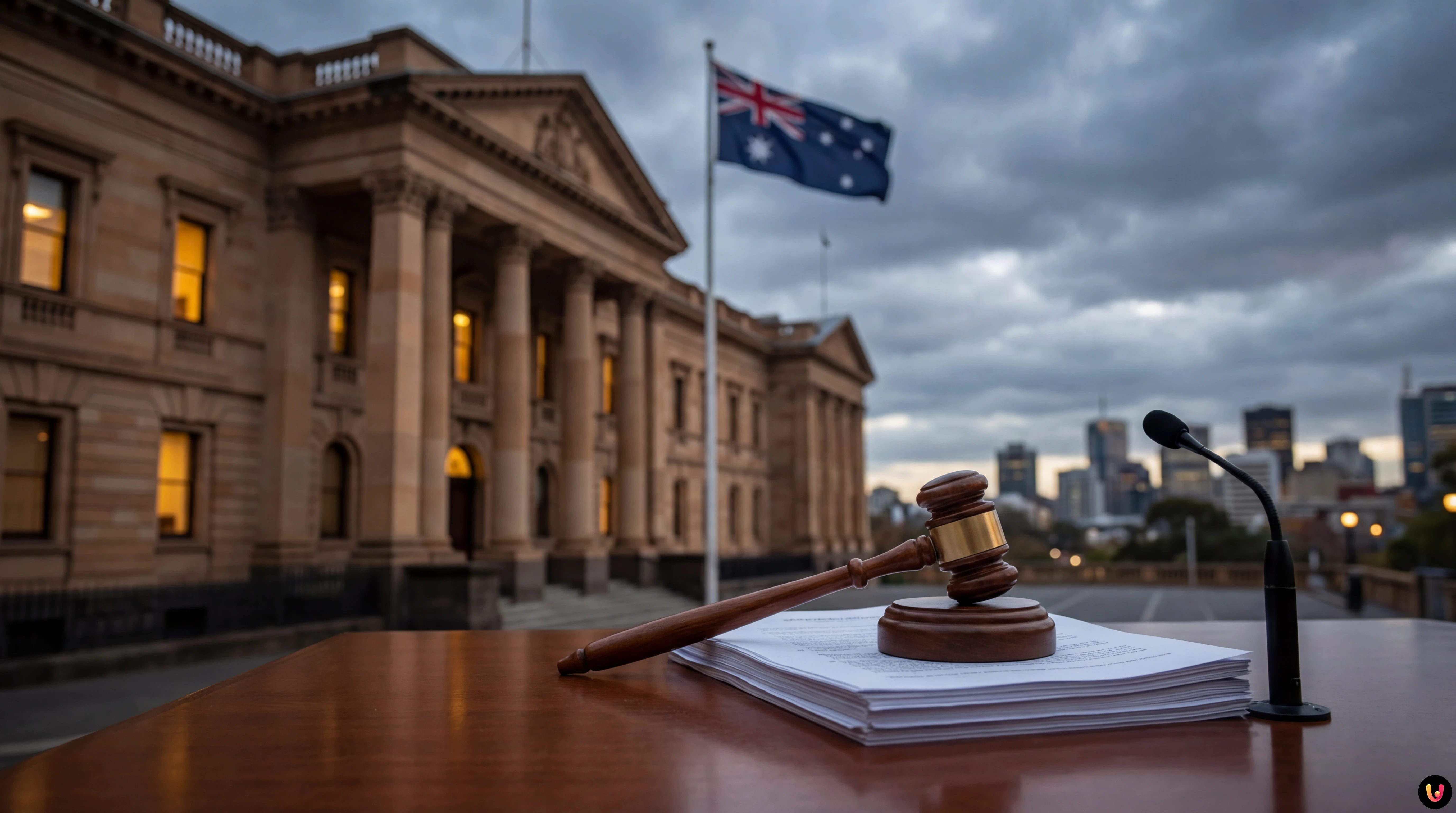 Australian Parliament House representing political talks