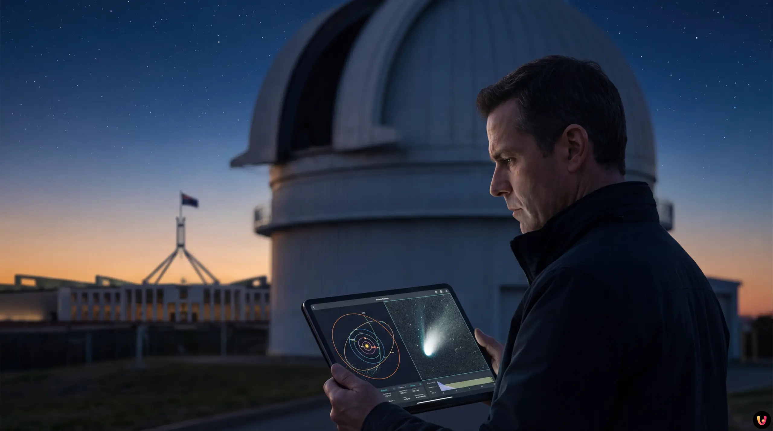 Rappresentazione artistica della cometa interstellare 3I/Atlas nello spazio profondo