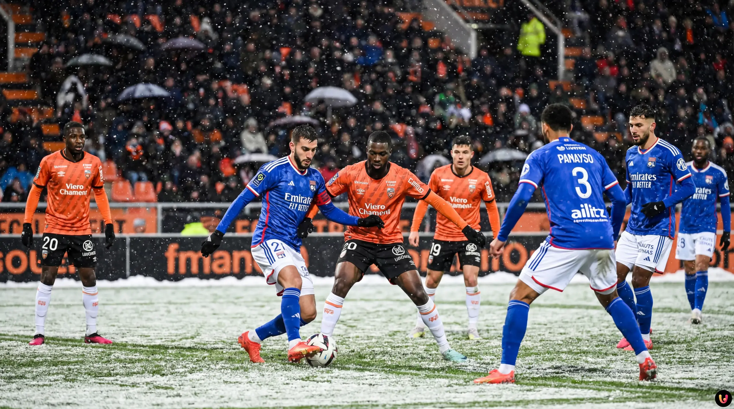 Joueurs du FC Lorient lors du match de Coupe de France contre Hauts Lyonnais