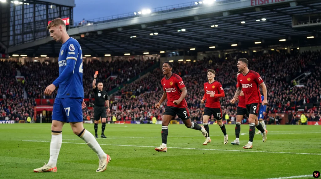 Coupe de France : Rennes se fait peur mais punit Chantilly à 11 contre 10 Duel intense entre un joueur de Rennes et de Chantilly au stade Pierre-Brisson.