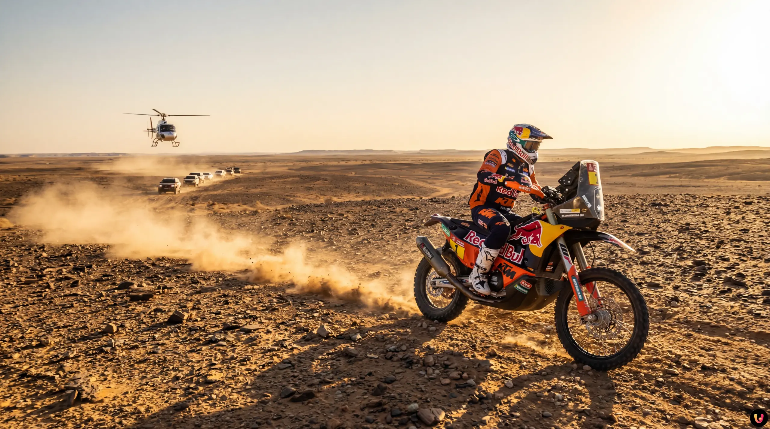 Luciano Benavides en action sur sa moto lors de l'&eacute;tape 7 du Dakar 2026.